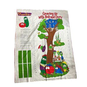 Vintage Veggie Tales Growing Up with Bob and Larry Growth Chart Fabric Panel